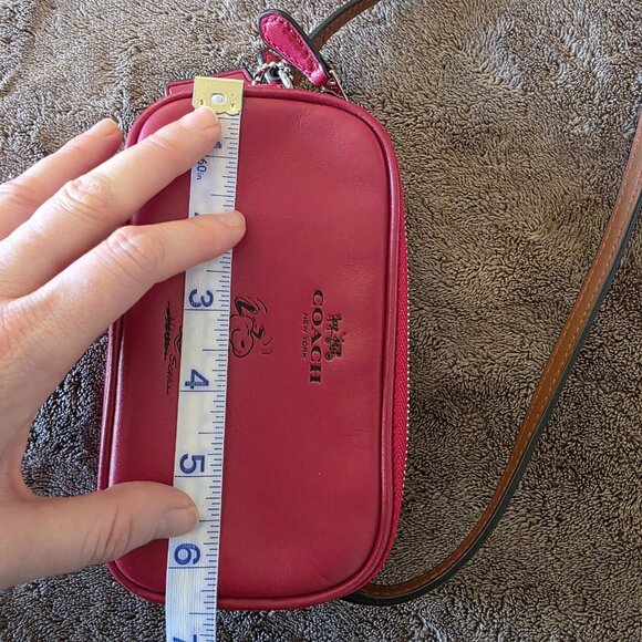 Coach x Peanuts Snoopy Red Leather Mini Crossbody Bag NWOT Rare Limited Edition - Picture 6 of 16